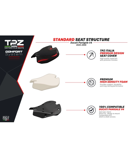 Sella completa compatibile - Ducati Panigale V4 2025-2026 - mod Pavia
