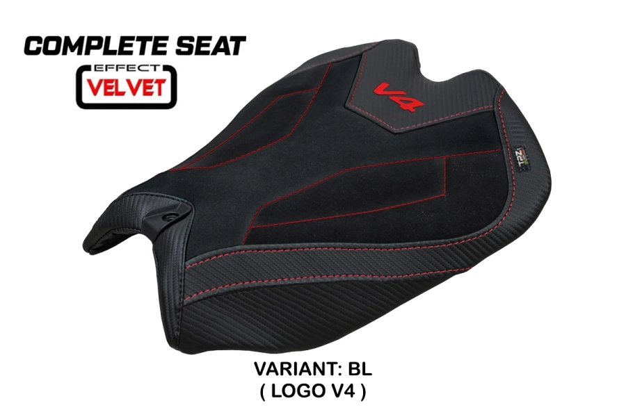 Asiento completo compatible - Ducati Panigale V4 2025-2026 - mod Pavia Velvet