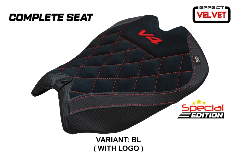 Complete seat compatible - Ducati Panigale V4 2025-2026 - mod Pavia Velvet Special Edition