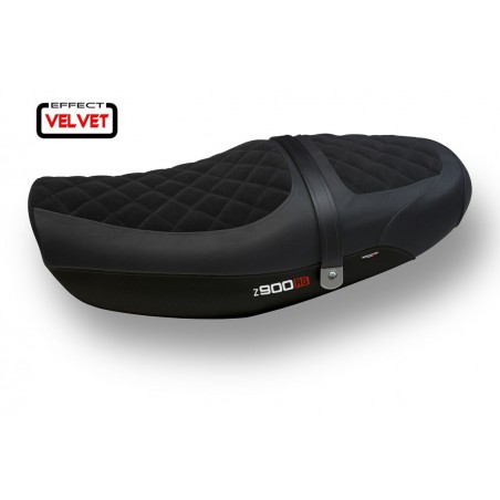 Rivestimento sella compatibile Kawasaki Z 900 RS (18-22) modello Natal Total Black velvet