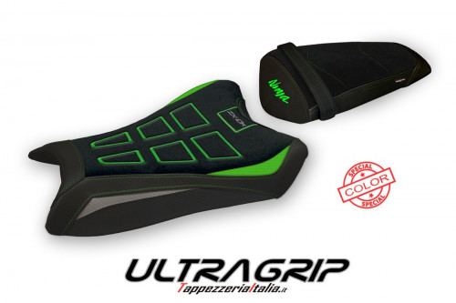 Funda de asiento compatible con Kawasaki Ninja ZX 10 R (11-15) modelo Perlis special color ultragrip