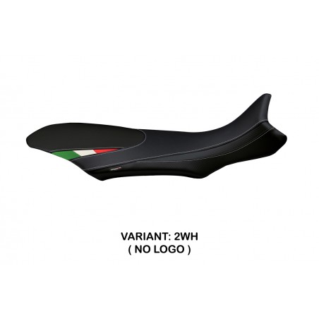 Funda de asiento compatible con MV Agusta Rivale 800 (13-18) modelo Sorrento Total Black Tricolore